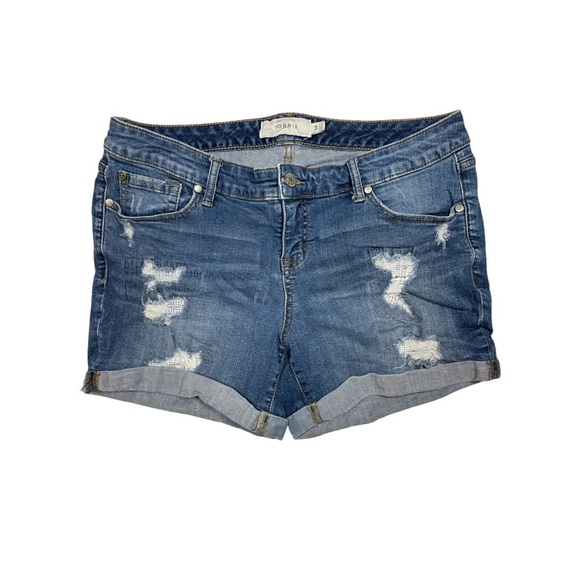 Torrid Denim Shorts Size 14 Distressed Cuffed Mid-Rise - Picture 1 of 10